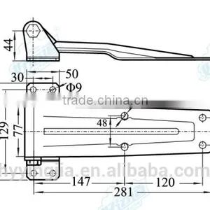 01126 Truck Zinc Plated Steel Hinge thumbnail-3