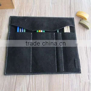 Vintage Style Cow Leather Cosmetic Organizer Bag Large Capacity Pen Holder Organizer thumbnail-5