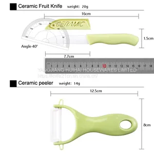 3 Piece Ceramic Fruit Vegetable Knife With Peeler Cutting Board Set thumbnail-5