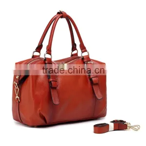 Vintage Tan Color Pebbled Leather Shoulder Bag Ladies Satchels Tote Bag Handbag thumbnail-2