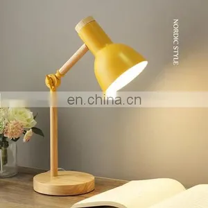 Nordic Colorful Wooden LED Table Lamp Study Bedroom Children Indoor Reading Wood LED Desk Lights thumbnail-4