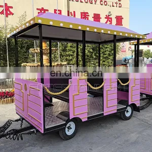 China Professional Manufacturer Park Trackless Train Electric Rides Tourist Train for Sale thumbnail-5