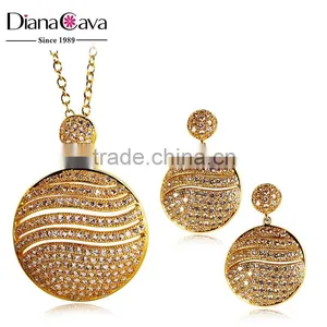 Cubic Zirconia Deluxe Classic Look Round Pendant Women Set Jewelry Wholesale thumbnail-1