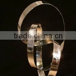 Popular Cross Stainless Steel Ribbon Sculpture for Interior Decoration thumbnail-2