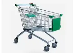 Power Coated Metallic Trolley Supermarket Hand Shopping Trolley thumbnail-2