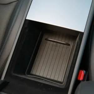 Premium Lower Compartment Organizer Compatible With Tesla Model Y Armrest - Durable TPE Material for Enhanced Vehicle Storage Solutions thumbnail-1
