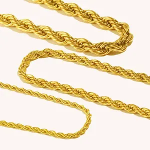 Twisted Chain Bracelet for Men Women Stainless Steel Gold Color Chain Bracelets Bangle Male Jewelry Gift Wholesale thumbnail-5