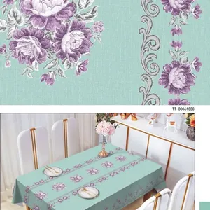 Fannel Back of Flower Oil Tablecloth Waterproof, Oil-proof, Easy to Clean, Perfect for Home Dining Tablecloth thumbnail-3