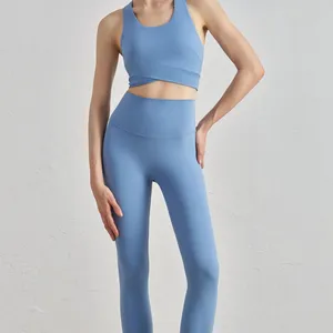 Wholesale Women's Tight Fitting Peach Lifted High Waisted Nude NULS Fabric Yoga Pants thumbnail-2