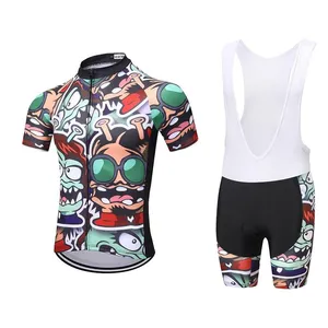 Short Sleeves Cycling Jersey Private Logo Design 3 Back Pockets Anti Slip Gripper Hem Bicycle Clothing Custom Cycling Jersey thumbnail-1