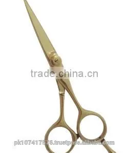 Hair Cutting Shears Gold Color With Removable Finger Rest thumbnail-1
