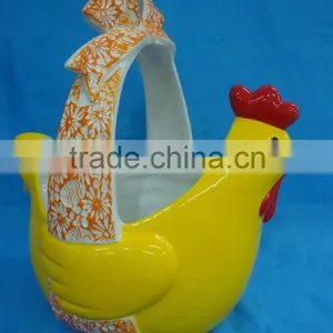 New Ceramic Chicken Shaped Basket thumbnail-1