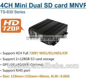 Teswell 4ch 3G GPS WIFI G-sensor AHD Mdvr for Taxi, School Bus Mobile Dvr for Vehicle Black Box thumbnail-2
