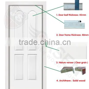 Waterproof Primed White Cherry Wooden Laminated Flush Doors thumbnail-2