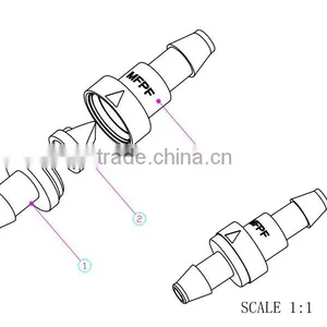 3/16" Duckbill Check Valve Plastic Check Valve thumbnail-3