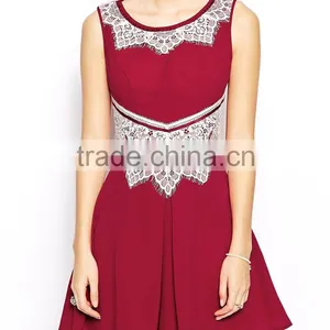 Elegant Red Sleeveless Applique Lace Design Short Puffy Homecoming Dress thumbnail-3