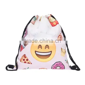 High Quality 3D Printed Emoji Cook Polyester Drawstring Bag thumbnail-1