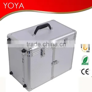 Professional Hair Stylist Aluminum Rolling Tool Box Makeup Artist Salon Train Case thumbnail-1