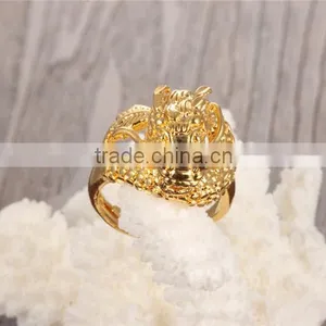 2016 Gold Filled Jewelry Copper Ring for Men Gold Dragon Ring thumbnail-4