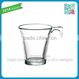 Coffee Cup v Shape Coffee Transparent Glass Cup Coffee Cup With Semicircle Handle thumbnail-1