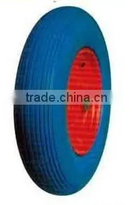 PU-1014 16"x4.00-8 High Quality Cheaper Price Yellow Colour Europe Panama Market PU Wheels thumbnail-3