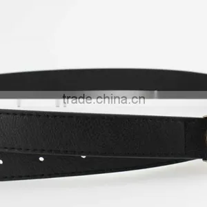 Women's Plain Black PU Leather Belt With Rhinestone Ring in YiWu thumbnail-4