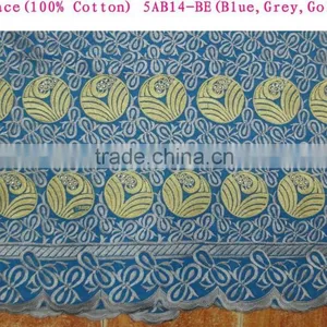 Fashion Design With Rhinstones Textil Cotton Fabric /100% Cotton Big Lace for Girl Dress thumbnail-1
