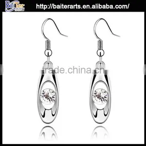 Popular Jewelry Alloy Austria Rose Gold Crystal Drop Earrings thumbnail-3