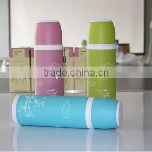 Double Wall Stainless Steel Plastic Thermos Vacuum Mug thumbnail-1