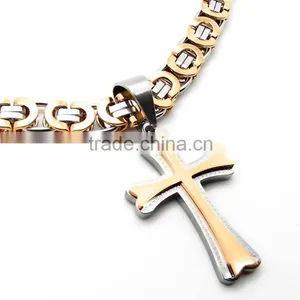 Custom Cheap Cross Pendant Necklace Jewelry Set Discount Stainless Steel Jewelry thumbnail-2