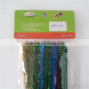 China Factory Supply DIY Crafts 0.6*30cm Glitter Pipe Cleaners Chenille Stems Toys for Kids or Wedding Decoration Quality Choice thumbnail-2