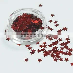 3mm Red Color Star Sharp Glitters thumbnail-1