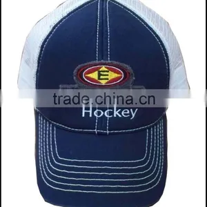 100% Cotton Washed Cotton and Mesh Hockey Team Baseball Cap thumbnail-1