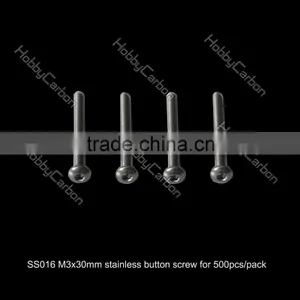 SS016 500pcs/lot Hot Sale Hobby Carbon M3*30mm Hex Button Stainless Steel Screw Price thumbnail-2