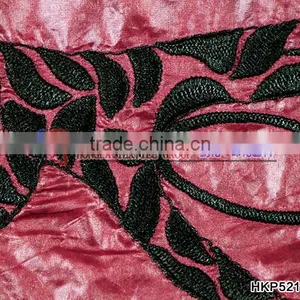Lace Fabric/black Tree Geometry Plain Embroidery Fabric With Peachblow Basic Fabric From GZ Hongming thumbnail-4