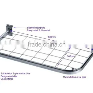 Supermarket Metal Slatwall Mesh Display Shelf thumbnail-6