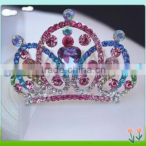 Wholesale Bling Rhinestone Girls Tiara Crowns, Small Girls Crowns thumbnail-2