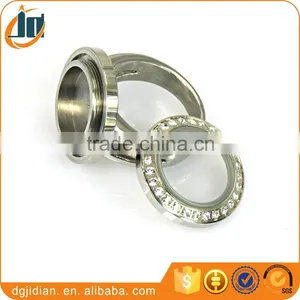 Wholesale Stainless Steel Glass Locket Ring thumbnail-4