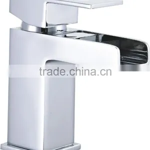 Deck Mounted Waterfall Open Spout Basin Mixer Tap thumbnail-1