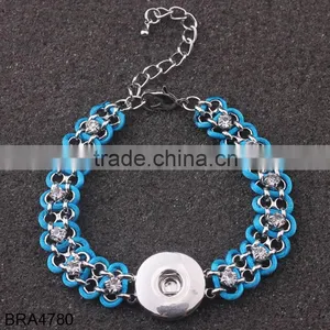 Hot New Products for 2015 Multichain Colorful Rope Custom Snap Button Bracelet thumbnail-2