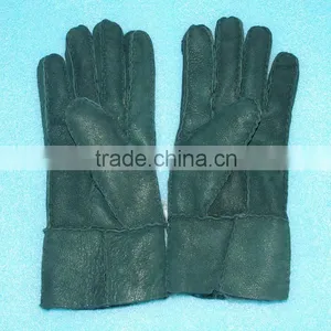 Fashion Fur Gloves Whole Lamb Fur Leather Hand Stitch Leather Gloves,KZ140038 thumbnail-5