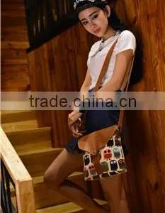 2016 Fancy Canvas Leather Messenger Bag thumbnail-4