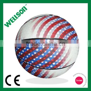 Official Size 7 Colorful Rubber Basketball thumbnail-1
