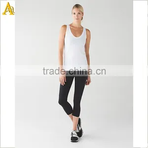 Wholesale Sportwear Suit , White Tank Top and Black Yoga Pants thumbnail-1
