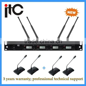 4 Channel Digital Conference Wireless Tabletop Microphone for Conference System thumbnail-1