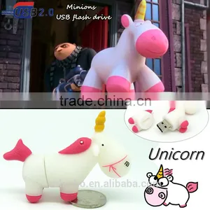 Cartoon White Unicorn Pendrive Minion Usb Flash Drive Real Capacity Cute Horse Pen Drive 4g 8g 16g 32G Flash Memory U Disk thumbnail-1