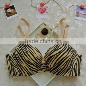 Zebra Print One Piece Seamless Bra Nylon Bra thumbnail-1
