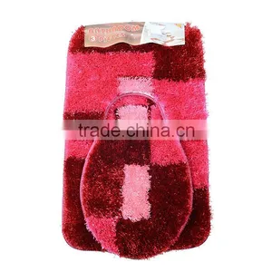 Polyester Shaggy Colorful Bathmat Set 3piece Carpet and Rug thumbnail-1