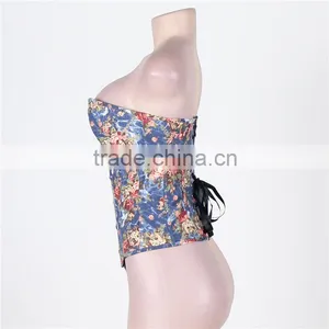 Wholesale Women Hot Sex Blue Photo Corset Waist Trainer Corset Sexy Corset thumbnail-3