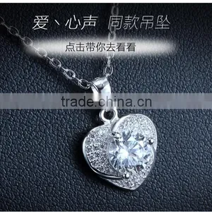 925 Sterling Silver Heart Micro Zircon Ear Studs With Paving Setting thumbnail-3